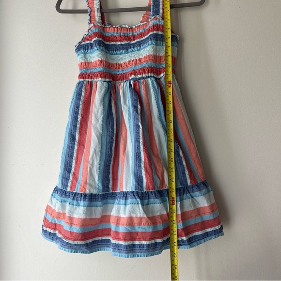 Cat & Jack Girls Striped Sundress 10/12 | Multicolor Smocked Cotton Summer Dress - Picture 3 of 7